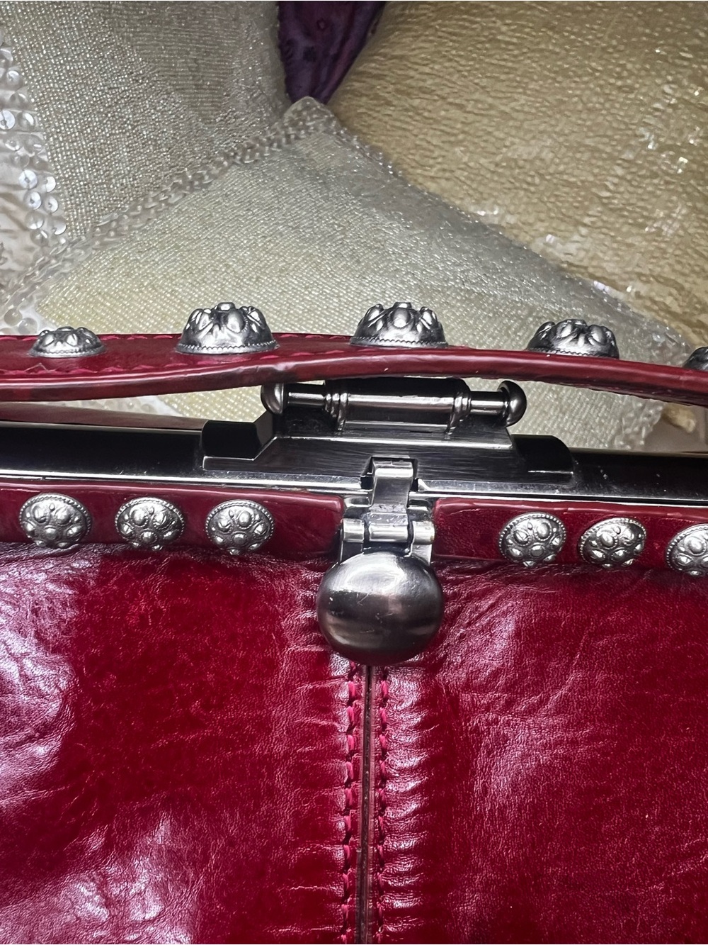 Patricia Nash Oxblood Discovery Collection Satchel - Picture 5 of 17